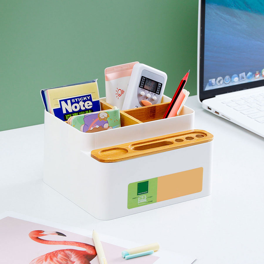 簡約竹木多功能收納盒